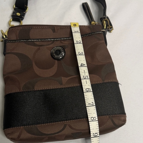 Coach Signature Brown and Black Crossbody Bag - Picture 7 of 7